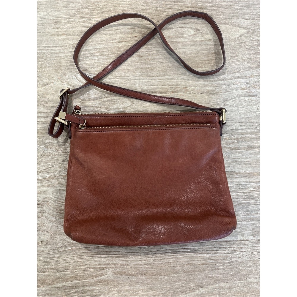 Margot New York Crossbody Cognac Leather Shoulder Bag 9" x 10"